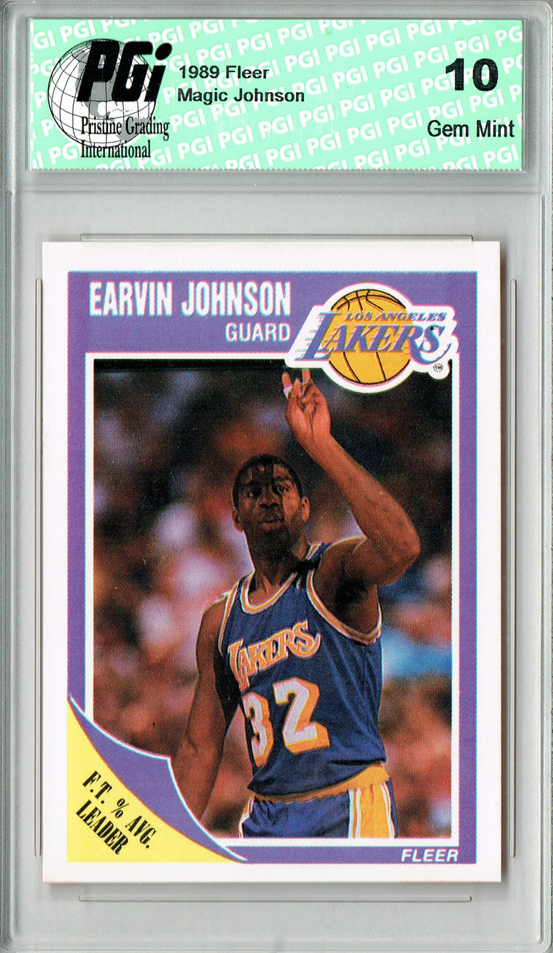 Magic Johnson 1989 Fleer #77 Rare Trading Card PGI 10