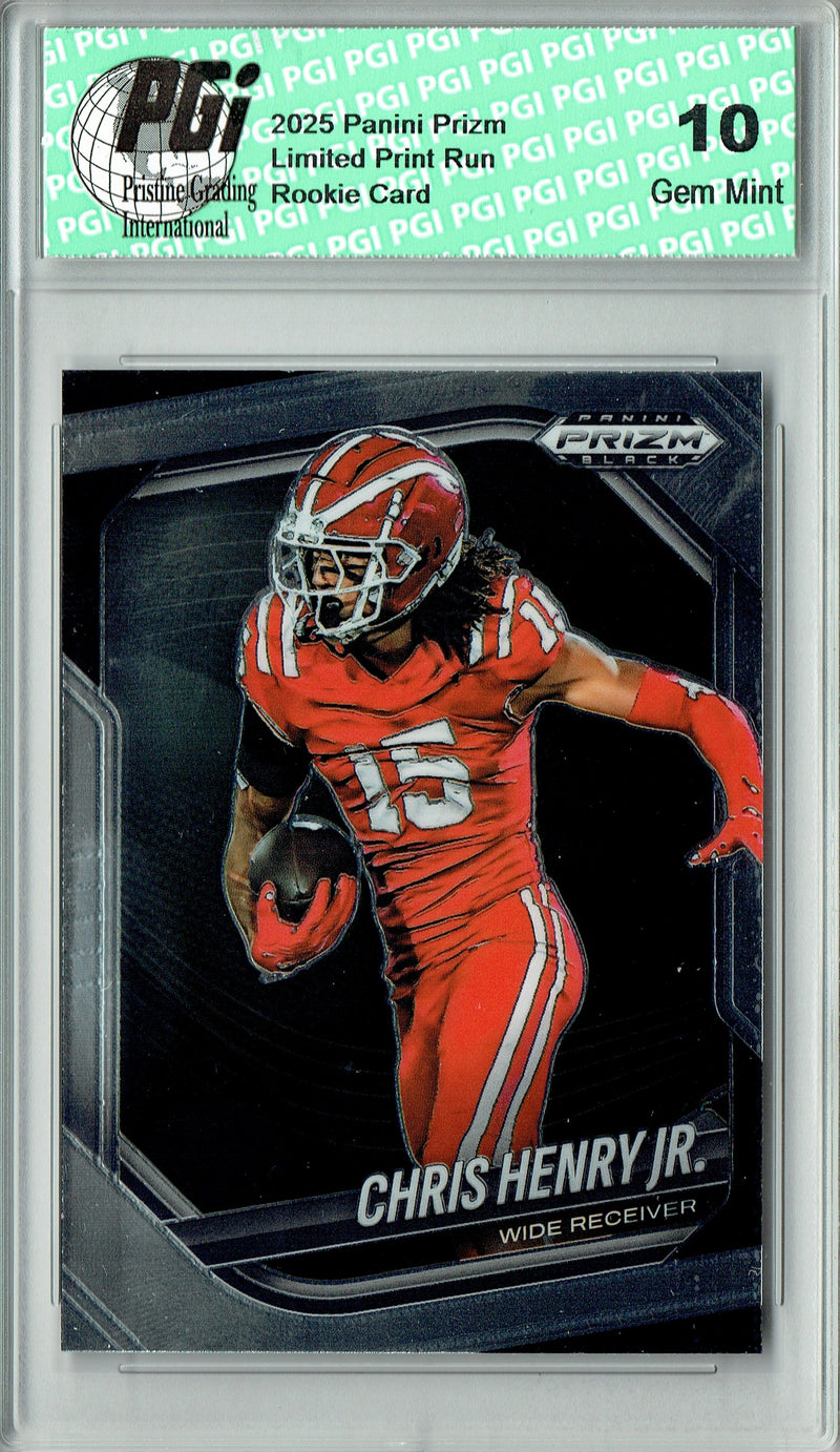 Chris Henry Jr Rookie Card 2025 Prizm #155 PGI 10 Gem Mint Trading Card Ohio State Buckeyes Football