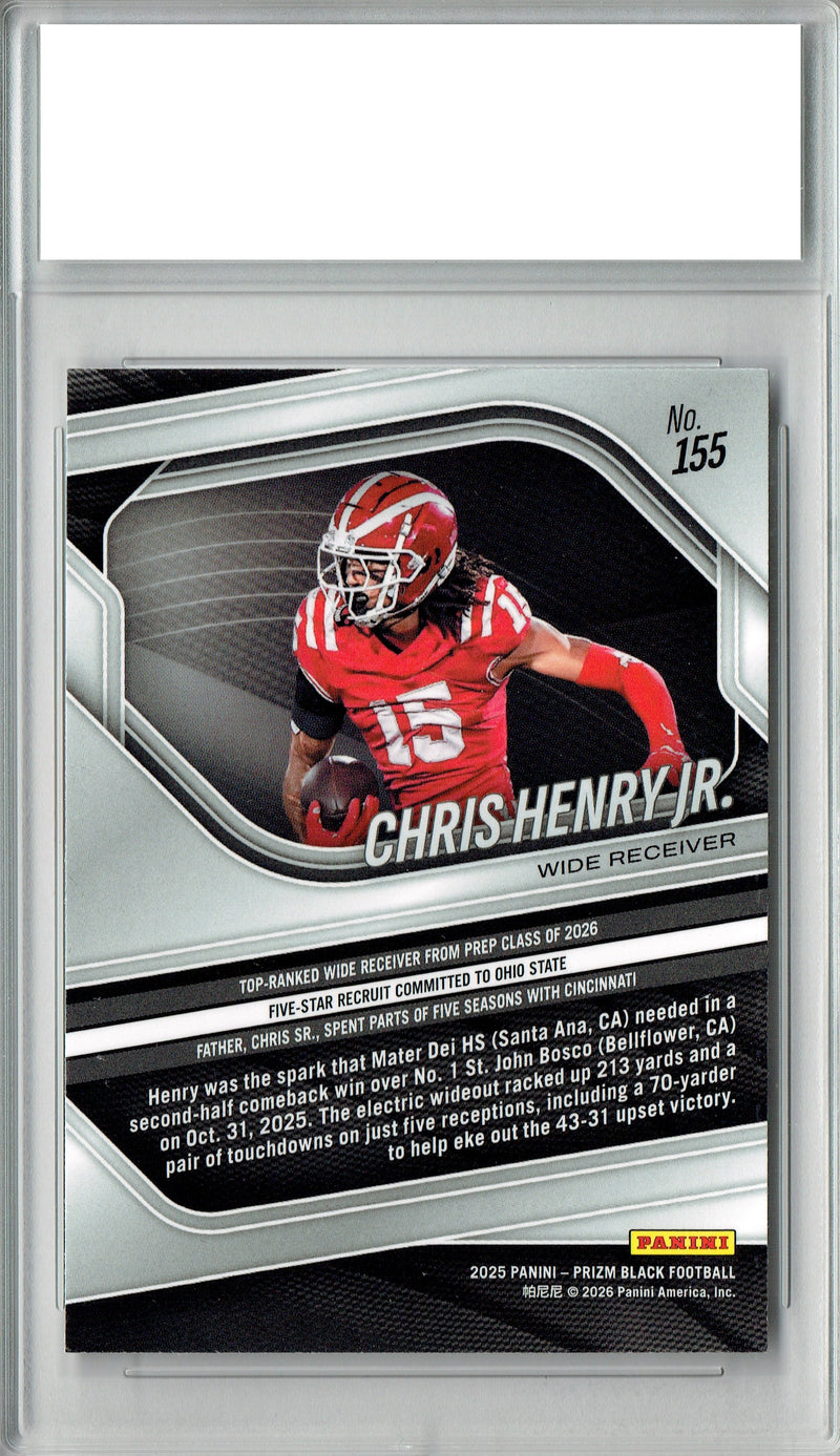 Chris Henry Jr Rookie Card 2025 Prizm #155 Certified Mint+ Trading Card Ohio State Buckeyes Football