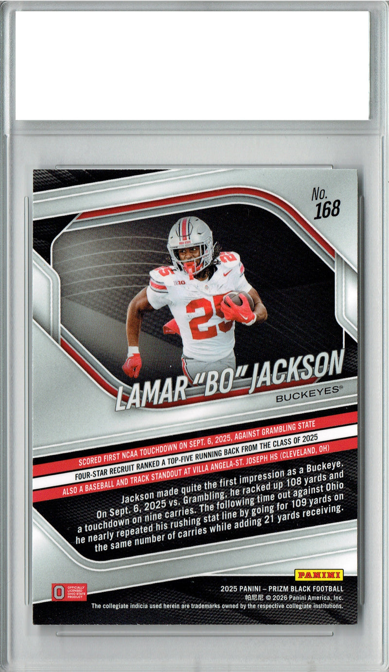 Lamar Bo Jackson Rookie Card 2025 Prizm #168 Certified Mint+ Trading Card Ohio State Buckeyes Football
