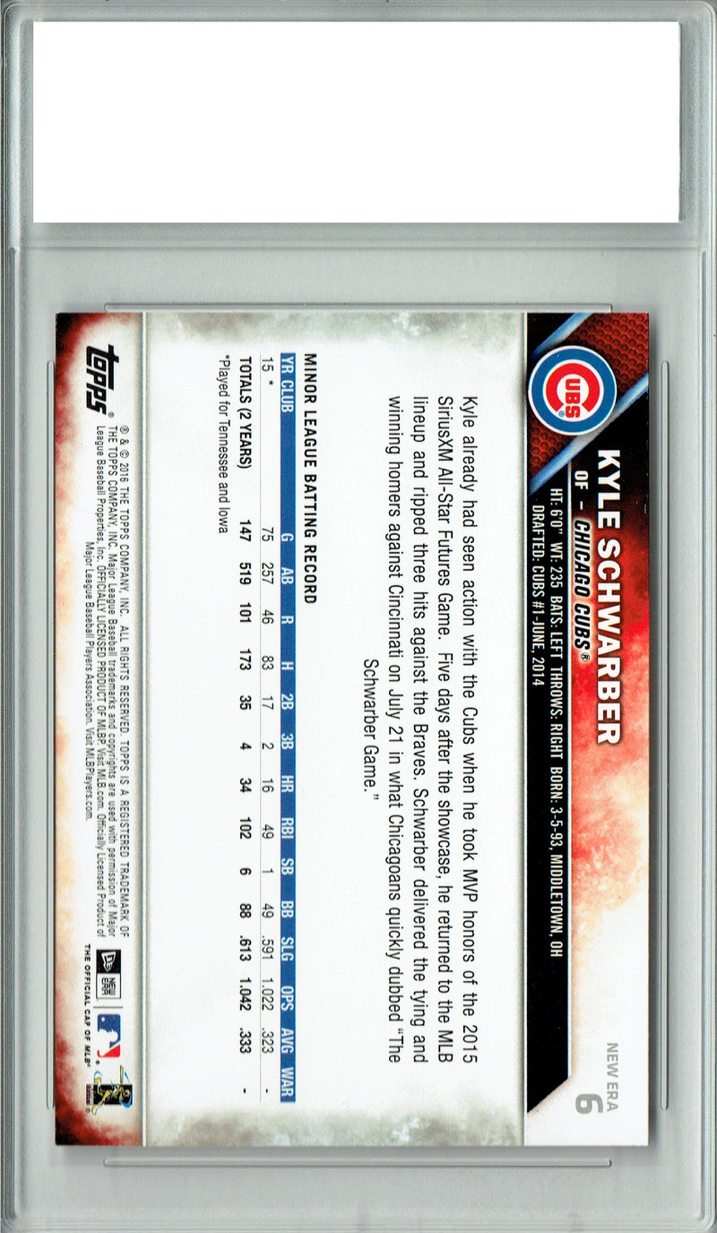 Kyle Schwarber Rookie Card 2016 Topps #6 New Era Lids Certified Mint+ Philadelphia Phillies Baseball Trading Card