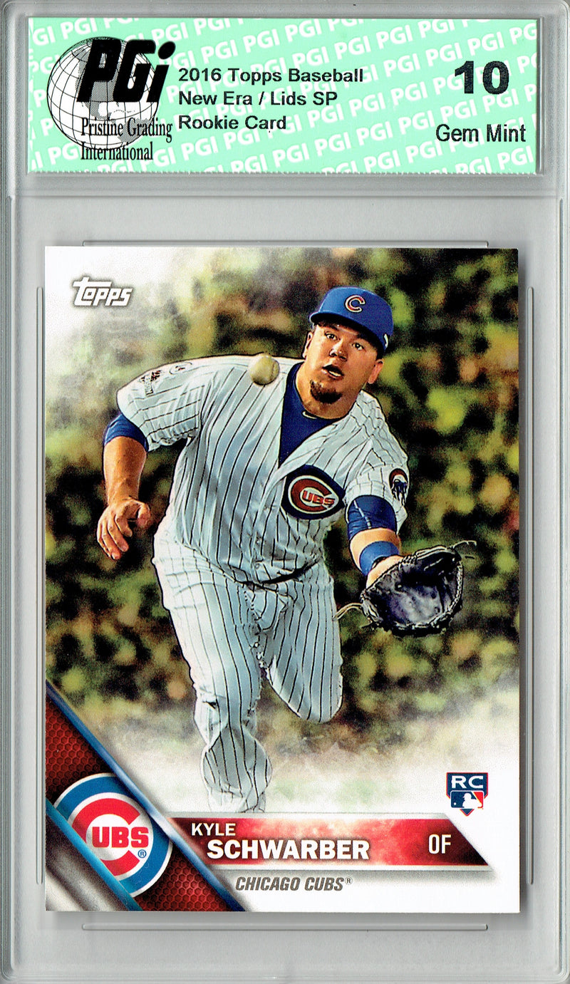 Kyle Schwarber Rookie Card 2016 Topps #6 New Era Lids PGI 10 Philadelphia Phillies Baseball Trading Card