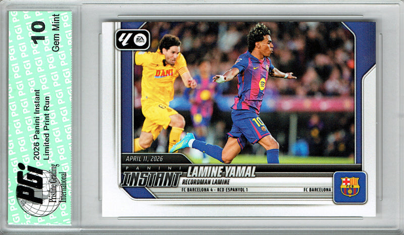 Lamine Yamal Trading Card Graded 2026 La Liga Instant #1 Only 3110 Made Barcelona FC Soccer PGI 10 Gem Mint
