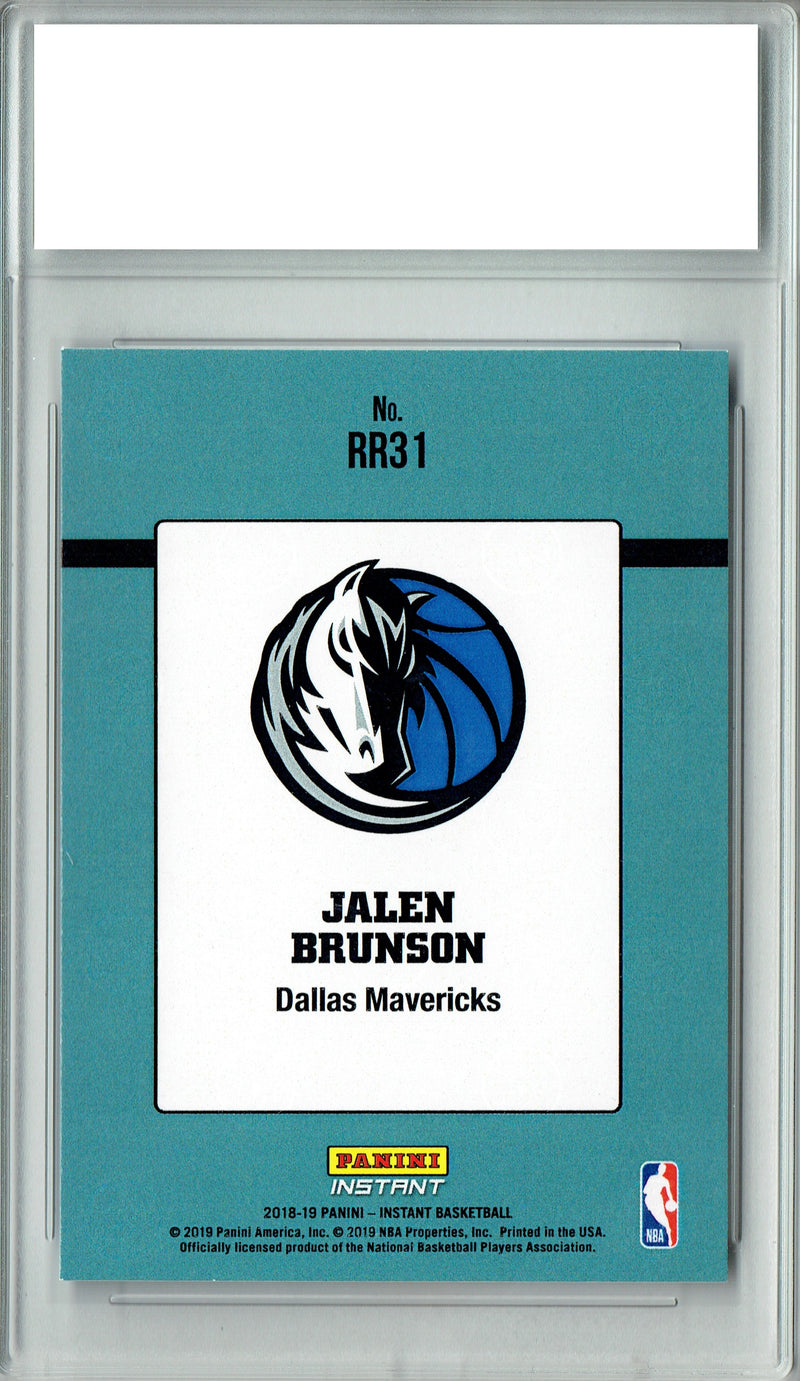 Jalen Brunson Rookie Card 2018 Donruss Basketball Retro 1988 Rated Rookie Trading Card #RR31 Certified Mint+ Dallas Mavericks