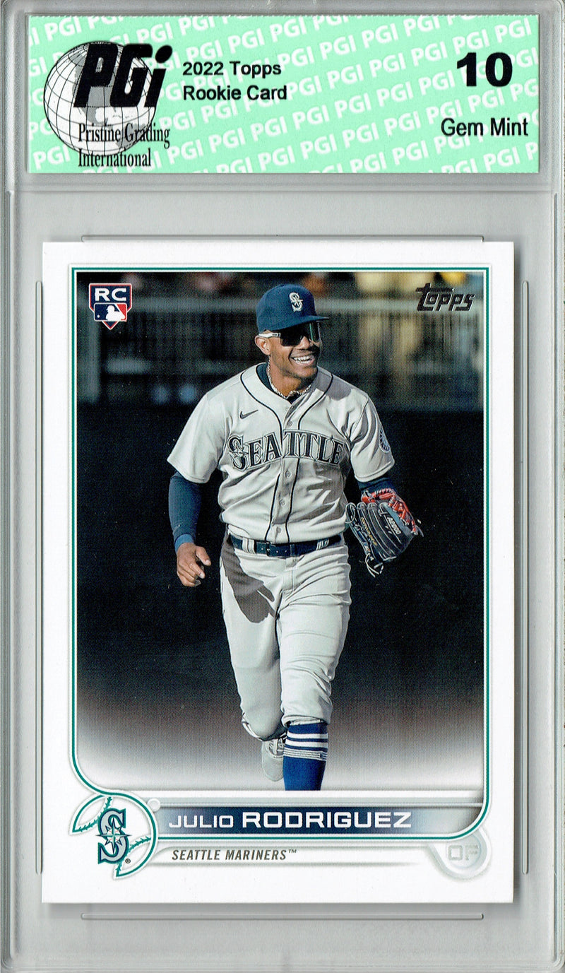 Julio Rodriguez Rookie Card Seattle Mariners Baseball Trading Card 2022 Topps #659 PGI 10 Gem Mint