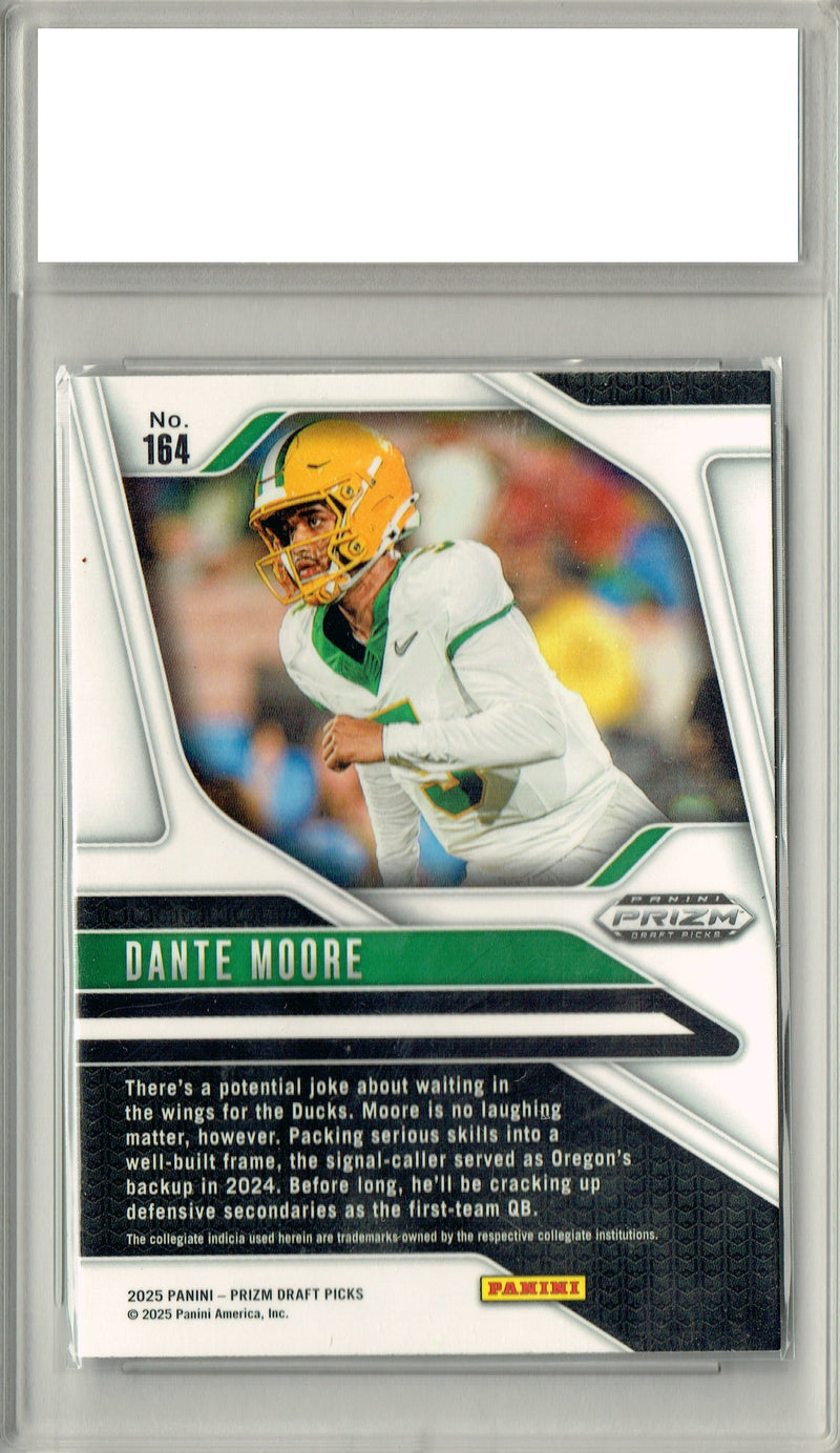 Dante Moore Rookie Card Oregon Football Trading Card 2025 Prizm #164 Certified Mint+