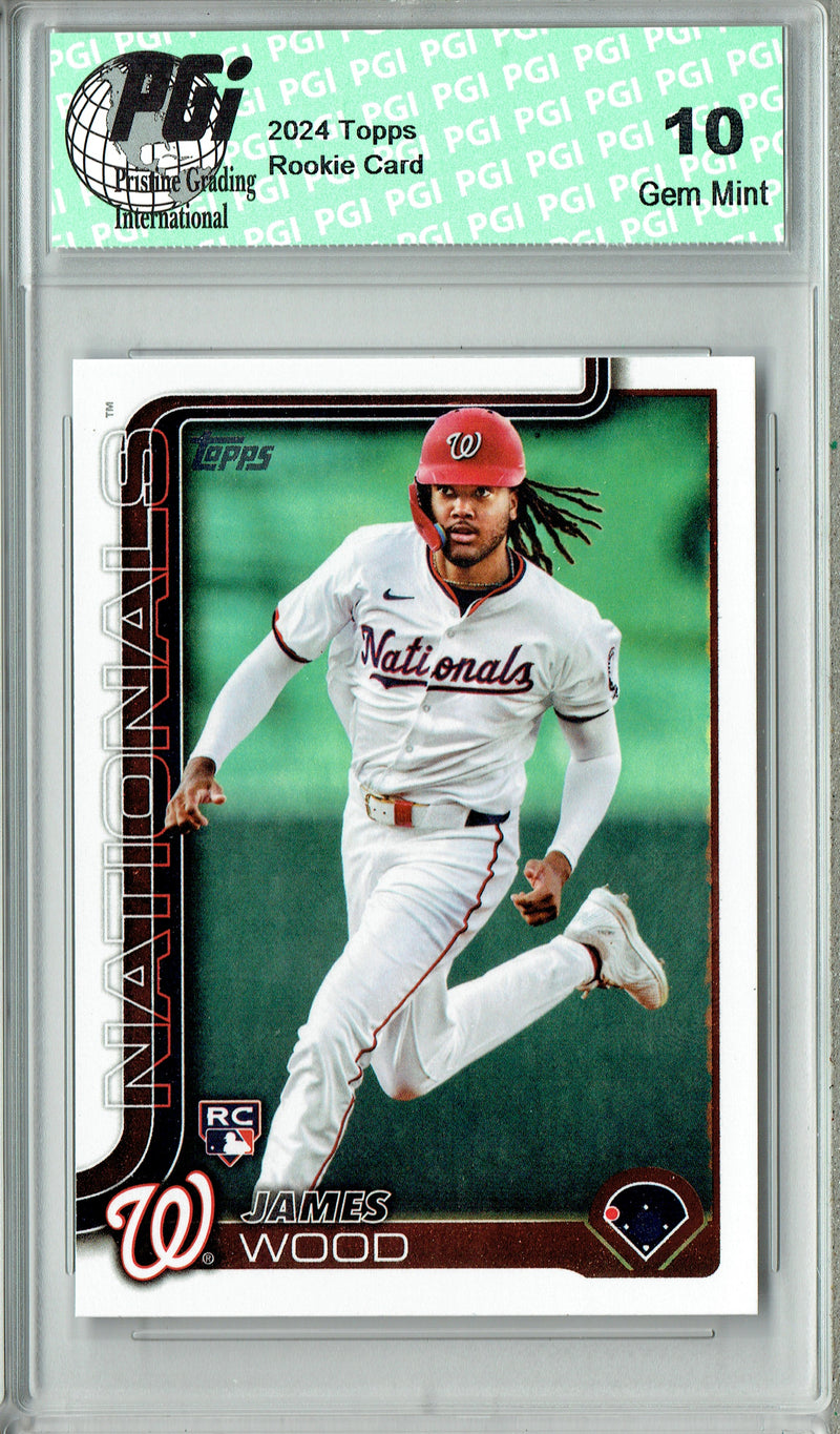 James Wood Rookie Card Washington Nationals Baseball Trading Card 2025 Topps #181 PGI 10 Gem Mint