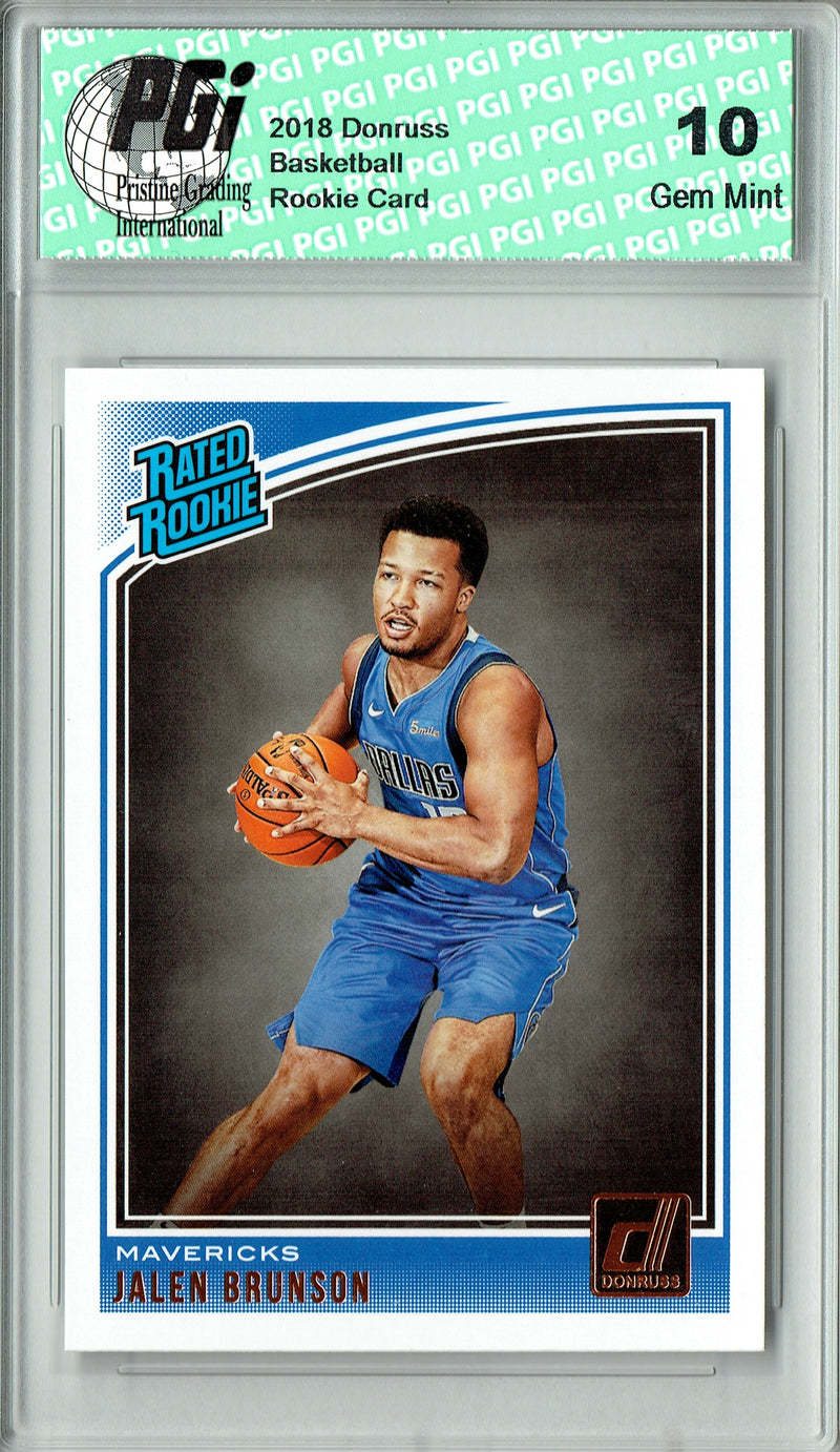 Jalen Brunson Rookie Card 2018 Basketball Trading Card Donruss #179 Rated PGI 10 Gem Mint
