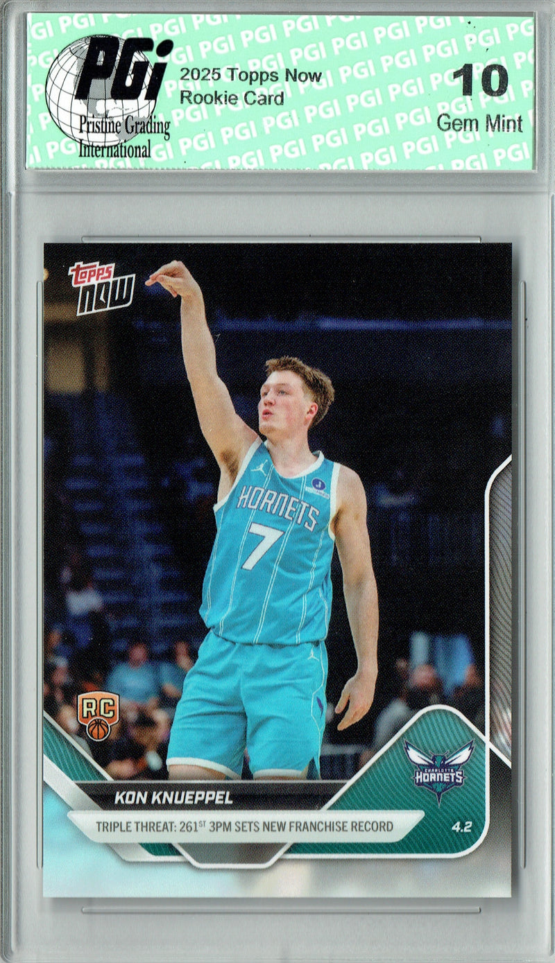 Kon Knueppel Rookie Card 2025 Topps Now #239 New Franchise Record Trading Card PGI 10 Gem Mint