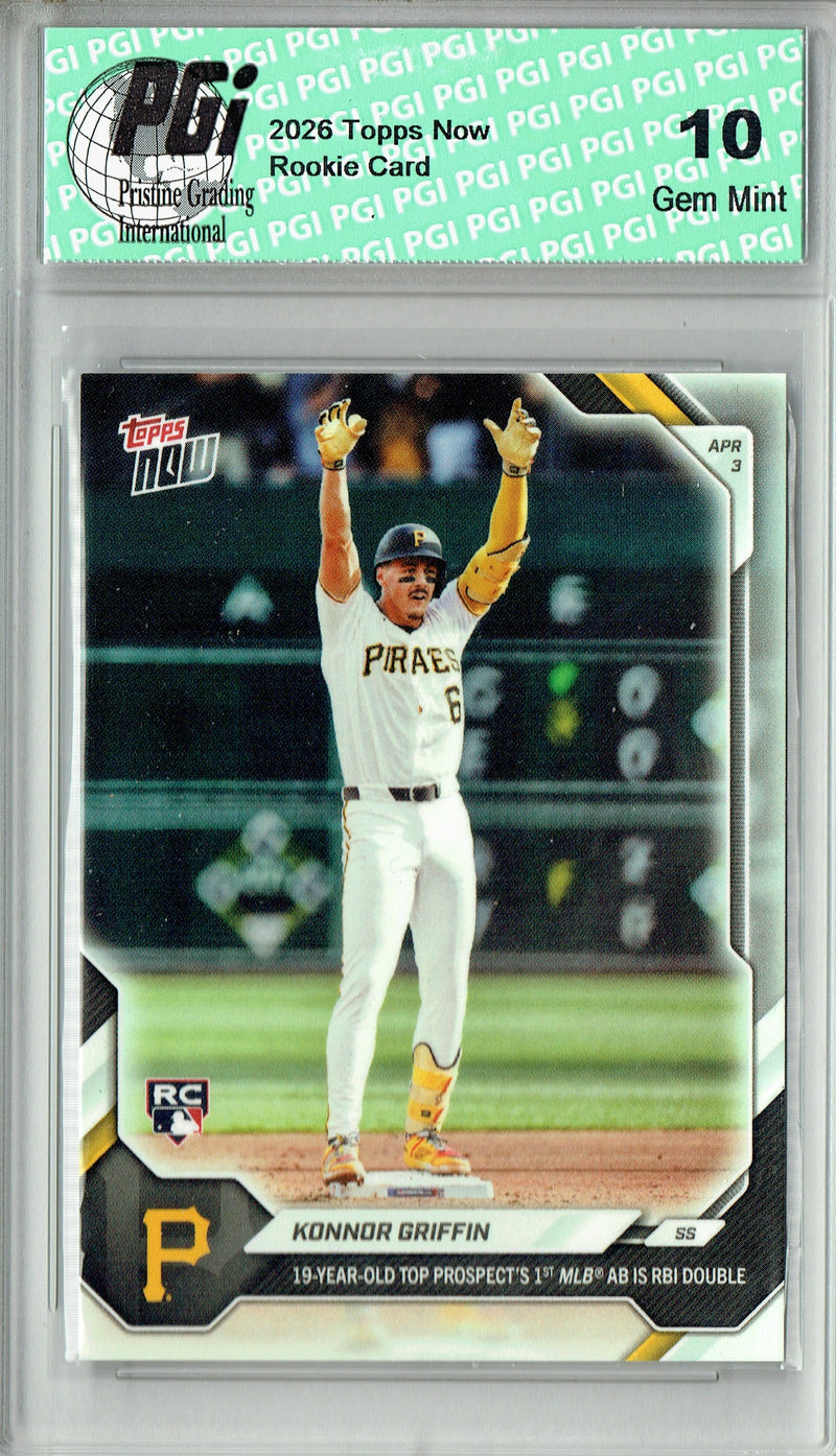 Konnor Griffin 2026 Rookie Card Topps Now #49-SP Image Variation Rare Baseball Pirates Trading Card PGI 10 Gem Mint