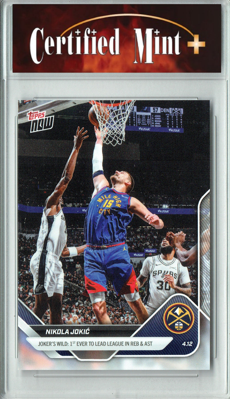 Certified Mint+ Nikola Jokic 2025 Topps Now #255 Joker's Wild Rare Trading Card Denver Nuggets
