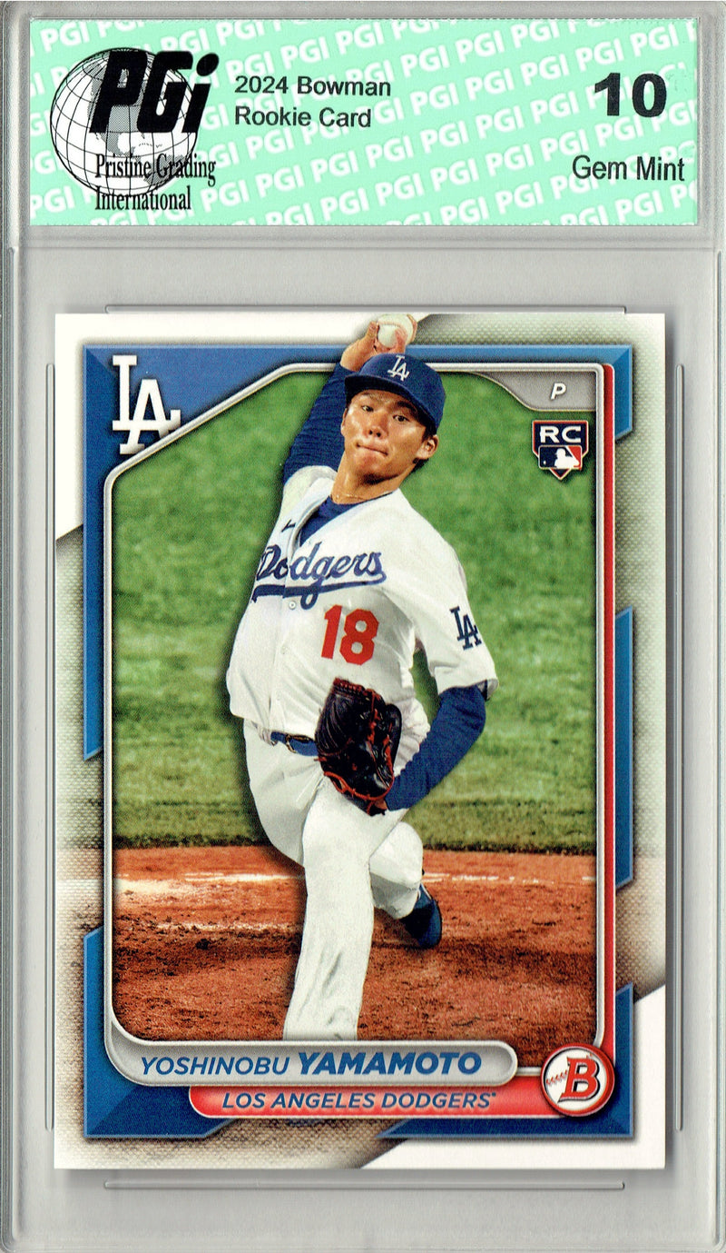 Yoshinubo Yamamoto Rookie Card 2024 Bowman #36 Los Angeles Dodgers PGI 10 Gem Mint
