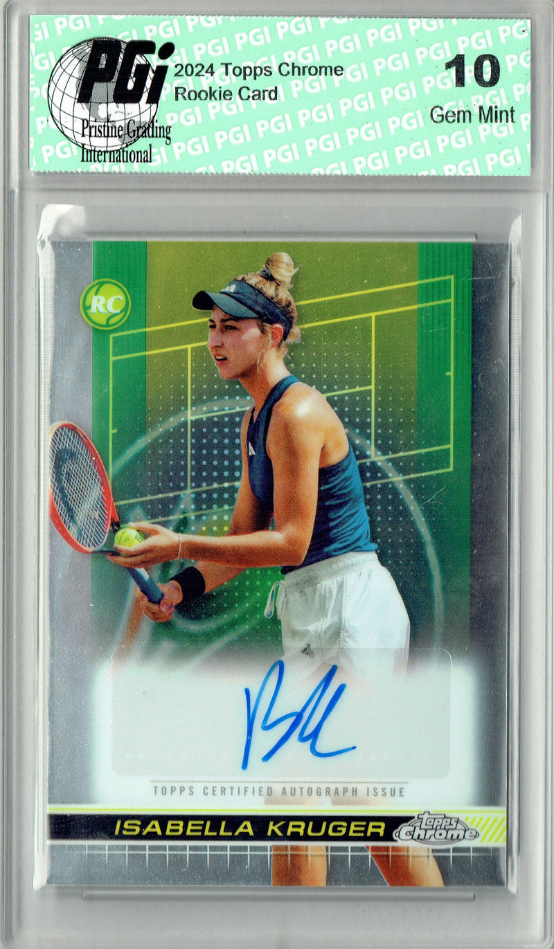 Isabella Kruger 2024 Topps Chrome #TCA-IKR Auto Rare Trading Card PGI 10 Gem Mint