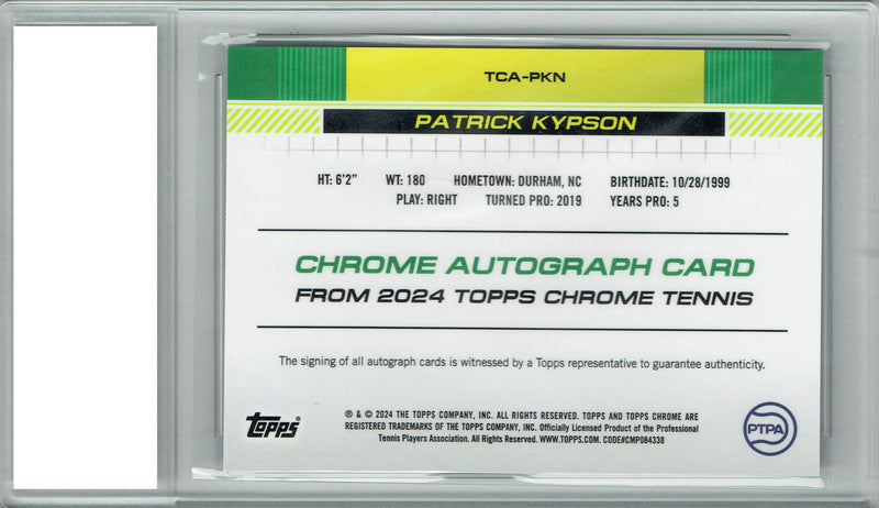 Certified Mint+ Patrick Kypson 2024 Topps Chrome #TCA-PKN Auto Rare Trading Card USA
