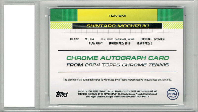Certified Mint+ Shintaro Mochizuki 2025 Topps Chrome #TCA-SMI Auto Rare Trading Card Japan