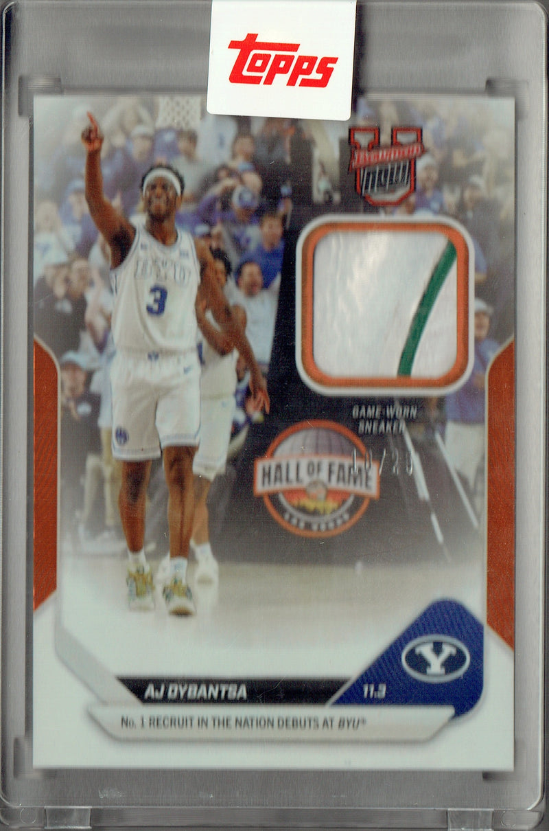 Mint A.J. Dybantsa Rookie Card 2025 Bowman University Now #1A Orange Game Worn Shoe #18/25 BYU Cougars