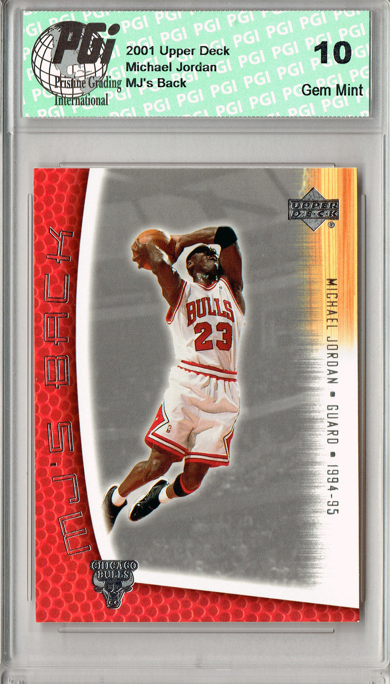 Michael Jordan 2001 Upper Deck #MJ-74 MJ's Back Rare Trading Card PGI 10