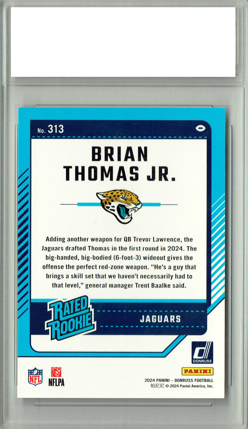 Brian Thomas Rookie Card 2024 Donruss Football #313 Rated, Certified Mint+ Condition, Jacksonville Jaguars Football