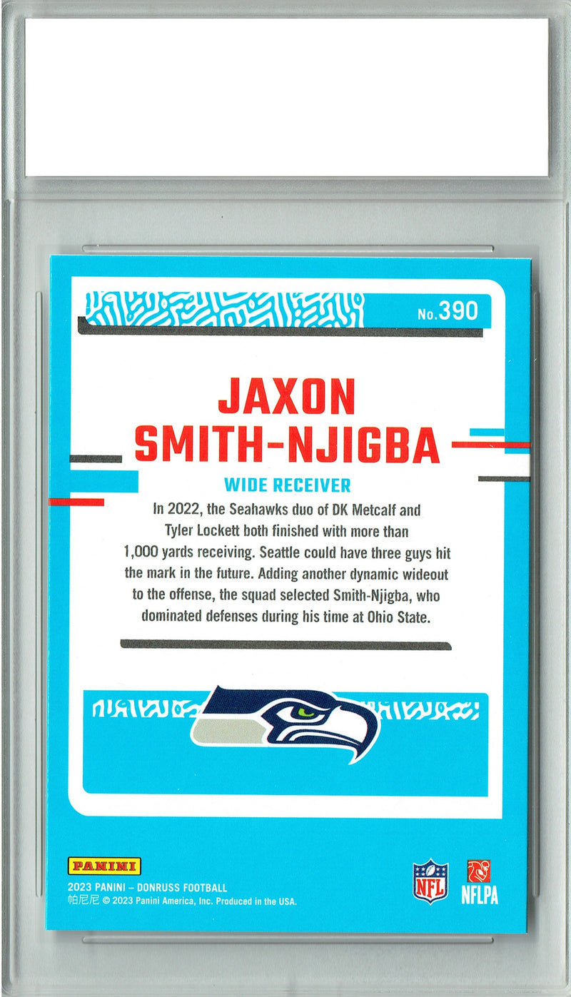 Jaxson Smith-Nigba Rookie Card 2023 Donruss Football #390 Rated, Certified Mint+ Condition, Seattle Seahawks Football