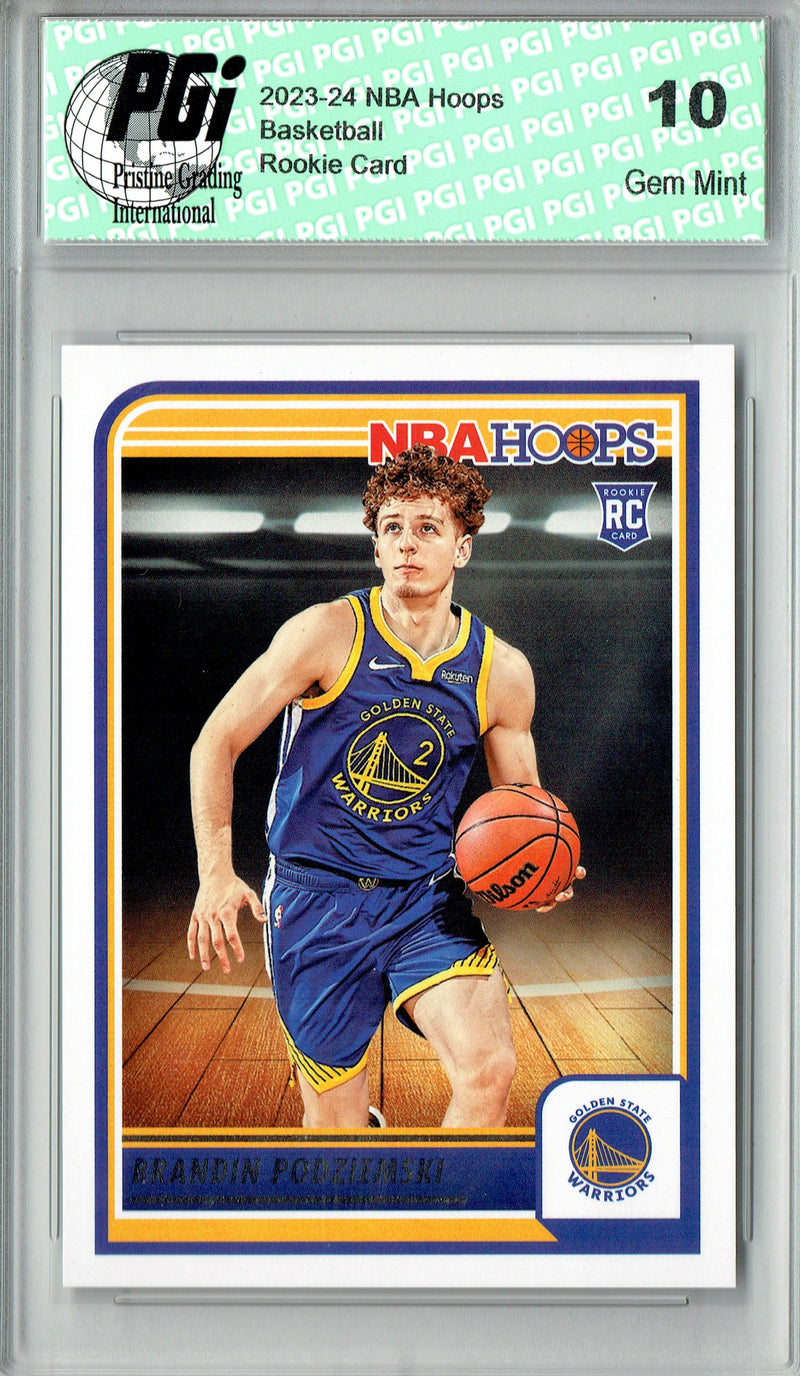 Brandin Podziemski Rookie Card 2023 NBA Hoops #264, PGI 10, Golden State Warriors Basketball
