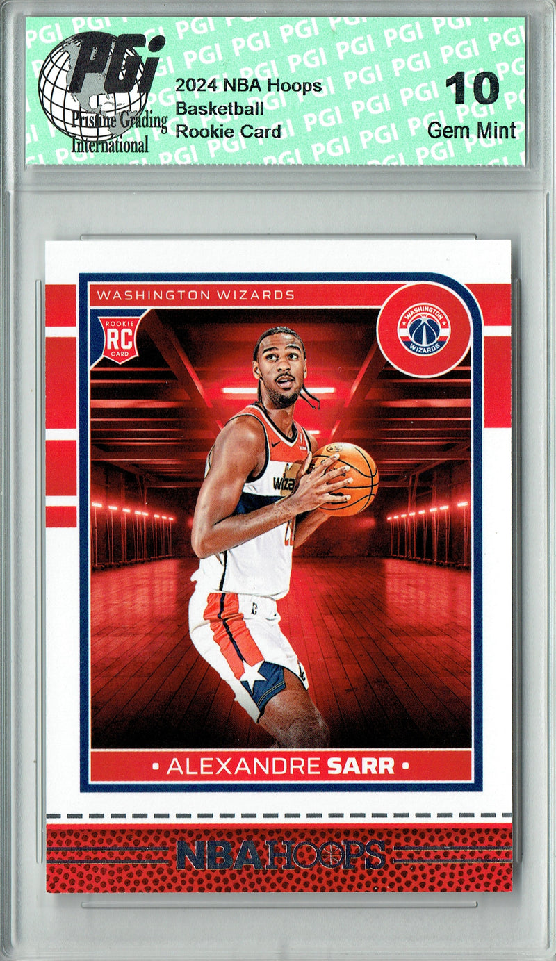 Alexandre Sarr Rookie Card 2024 NBA Hoops #232, PGI 10, Washington Wizards Basketball