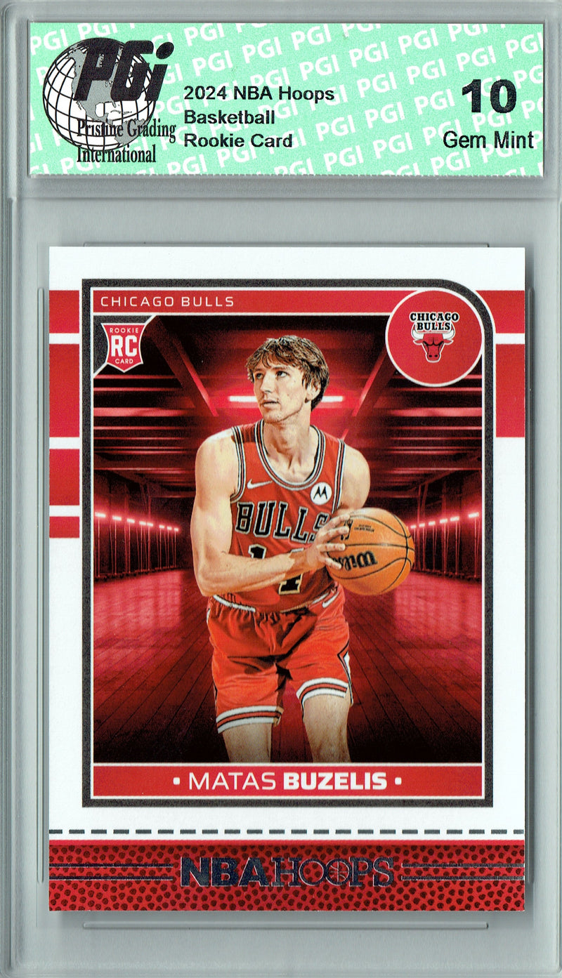 Matas Buzelis Rookie Card 2024 NBA Hoops #241, PGI 10, Chicago Bulls Basketball