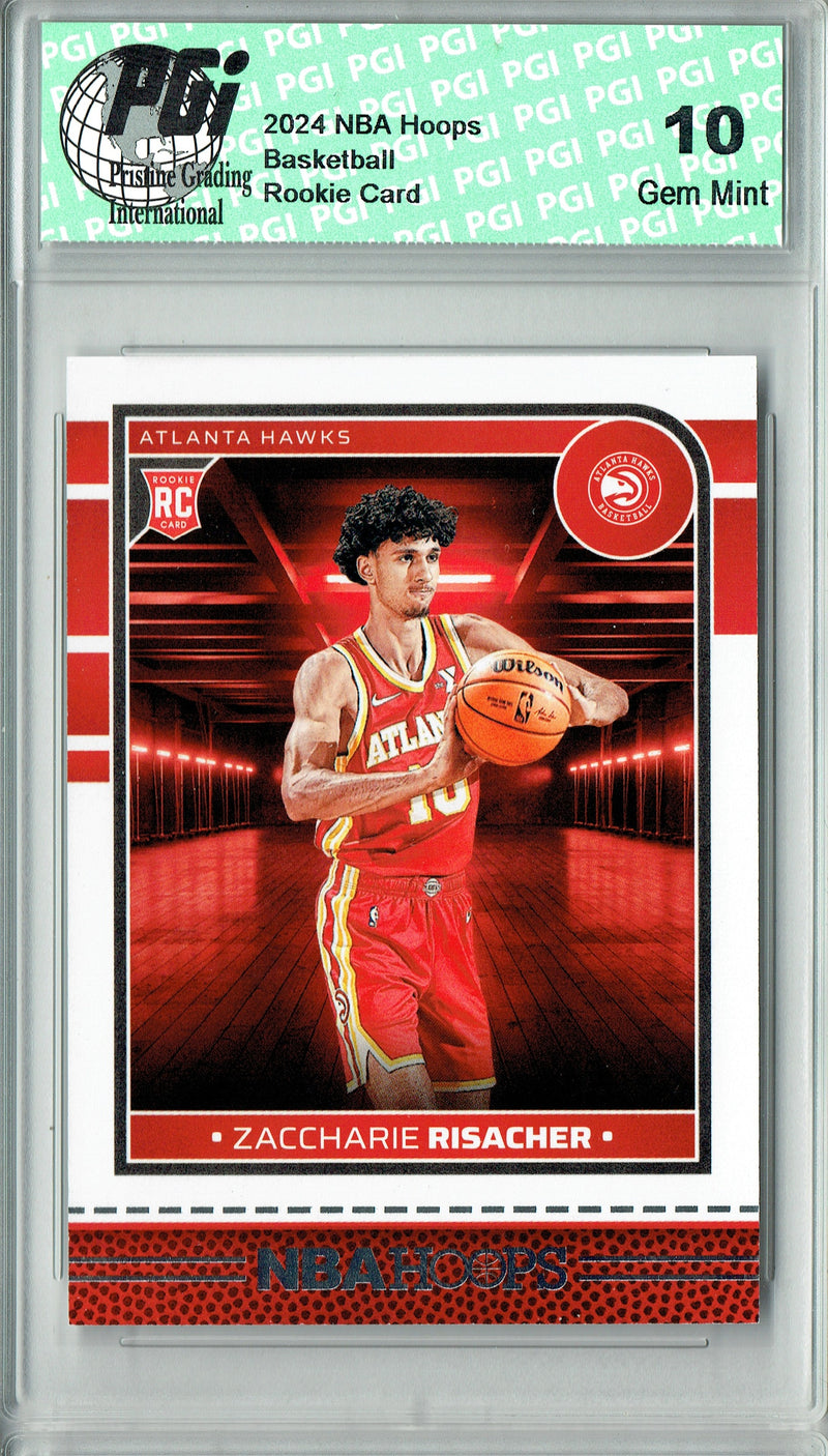 Zaccharie Risacher Rookie Card 2024 NBA Hoops #231, PGI 10, Atlanta Hawks Basketball