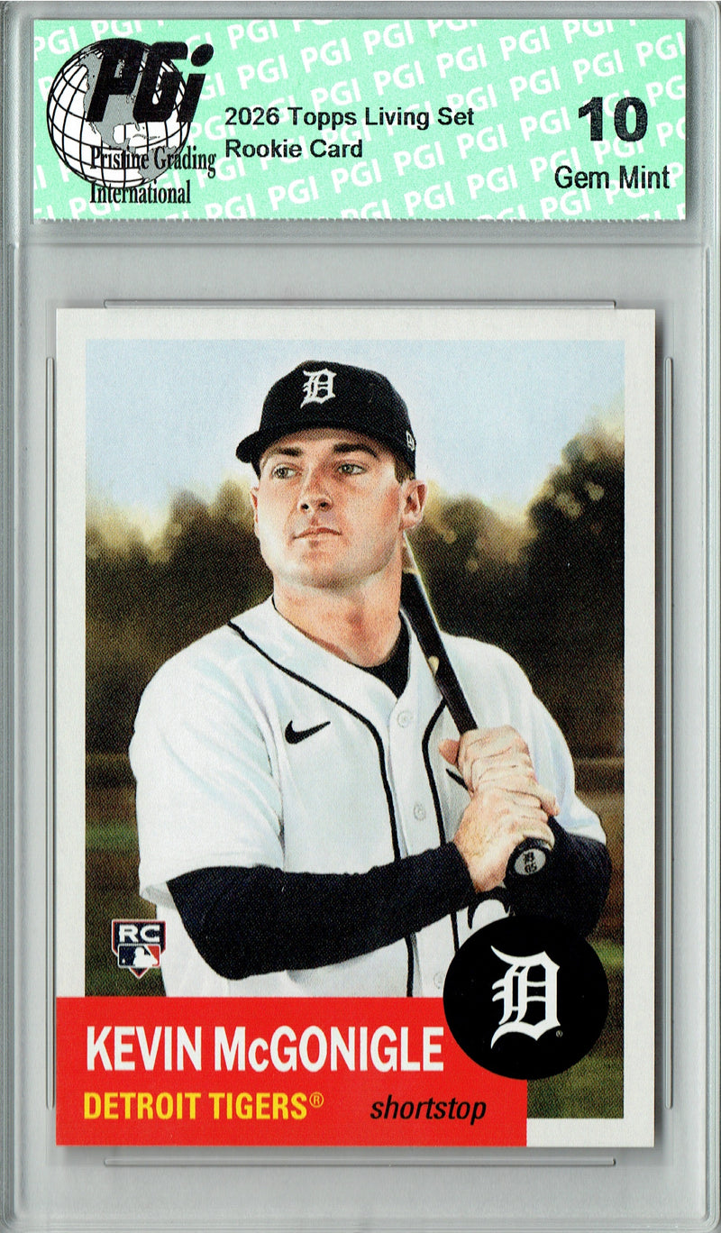Kevin McGonigle Rookie Card 2026 Topps Living Set #933, PGI 10, Detroit Tigers Baseball