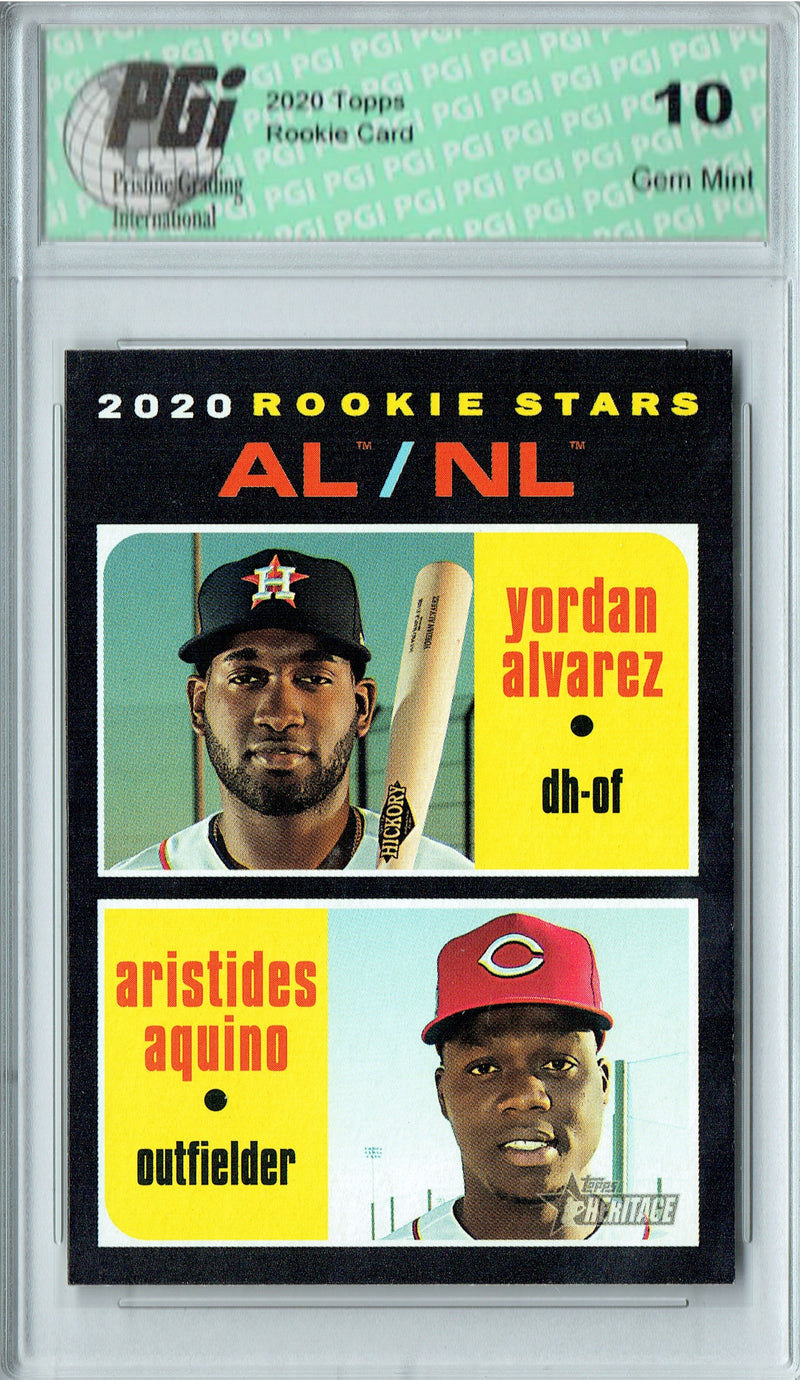 Yordan Alvarez Rookie Card 2020 Topps Heritage #54, PGI 10, Houston Astros Baseball