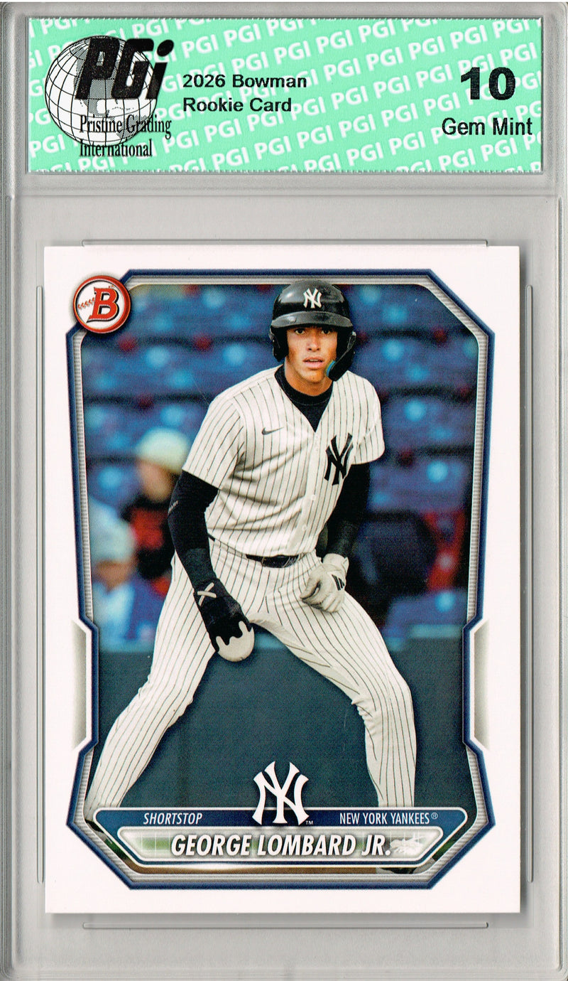 George Lombard Rookie Card 2026 Bowman #BP-64, PGI 10, New York Yankees Baseball