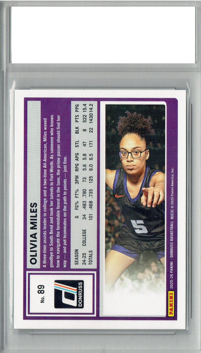 Olivia Miles Rookie Card 2026 Donruss #89 Rated, PGI 10, Minnesota Lynx Basketball