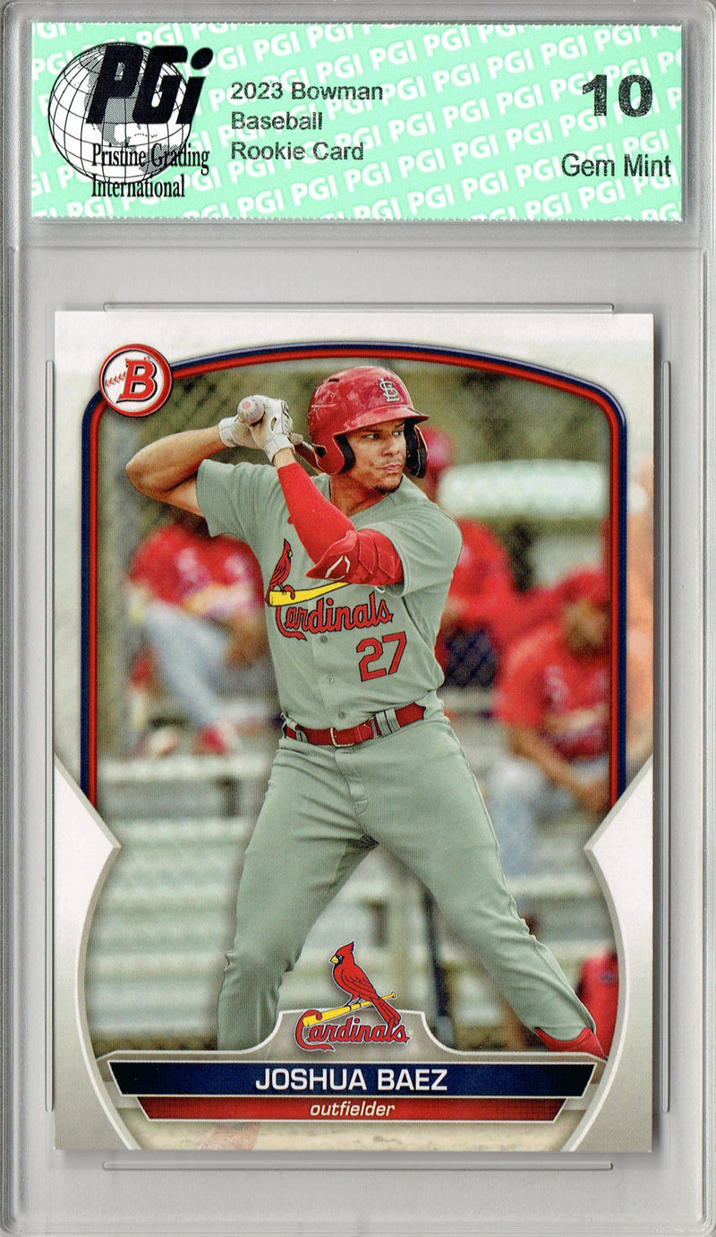 Joshua Baez Rookie Card 2023 Bowman Prospects #BP-127, PGI 10, St. Louis Cardinals Baseball