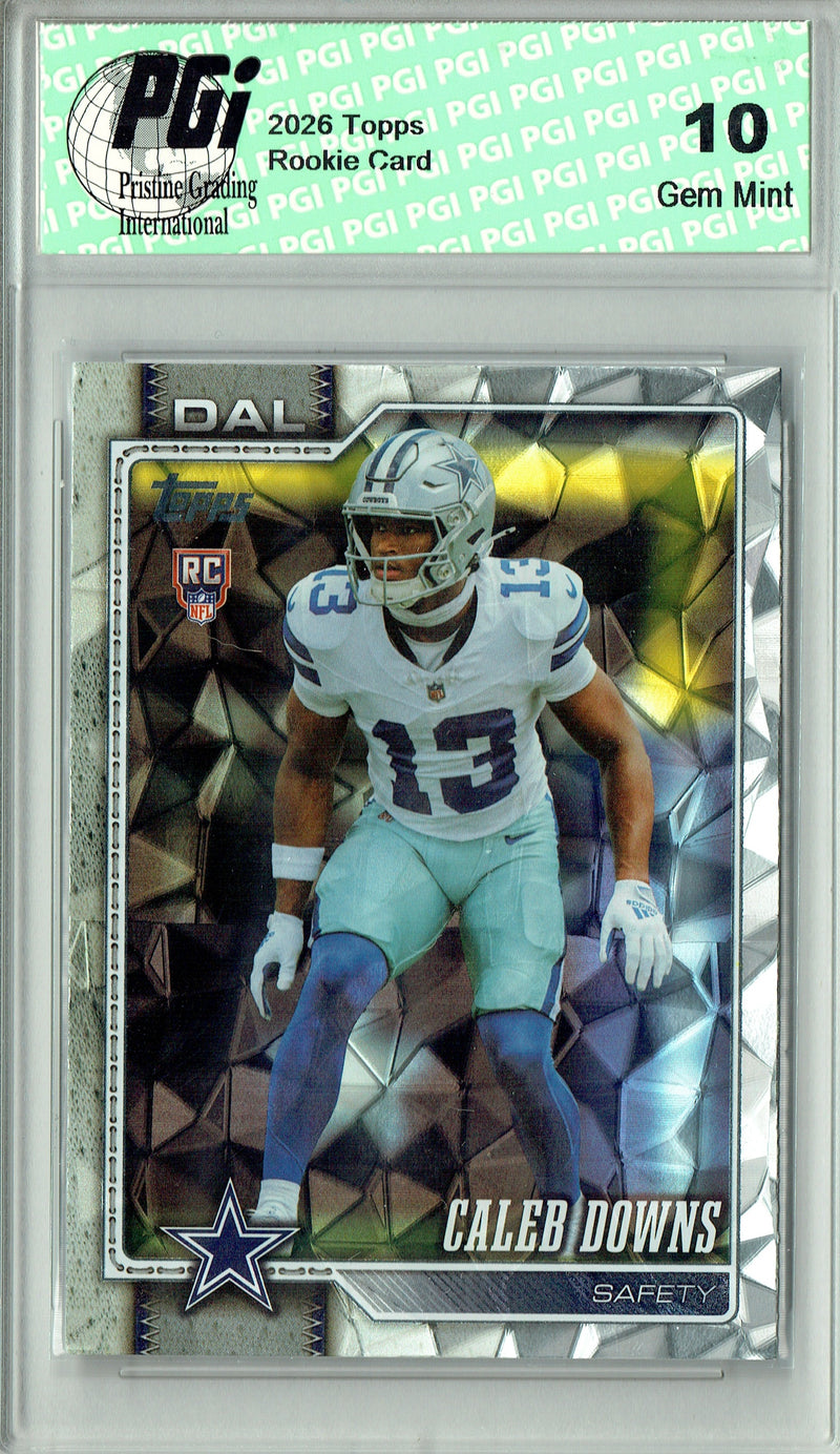 Caleb Downs Rookie Card 2026 Topps #363 Diamante, PGI 10, Dallas Cowboys Football