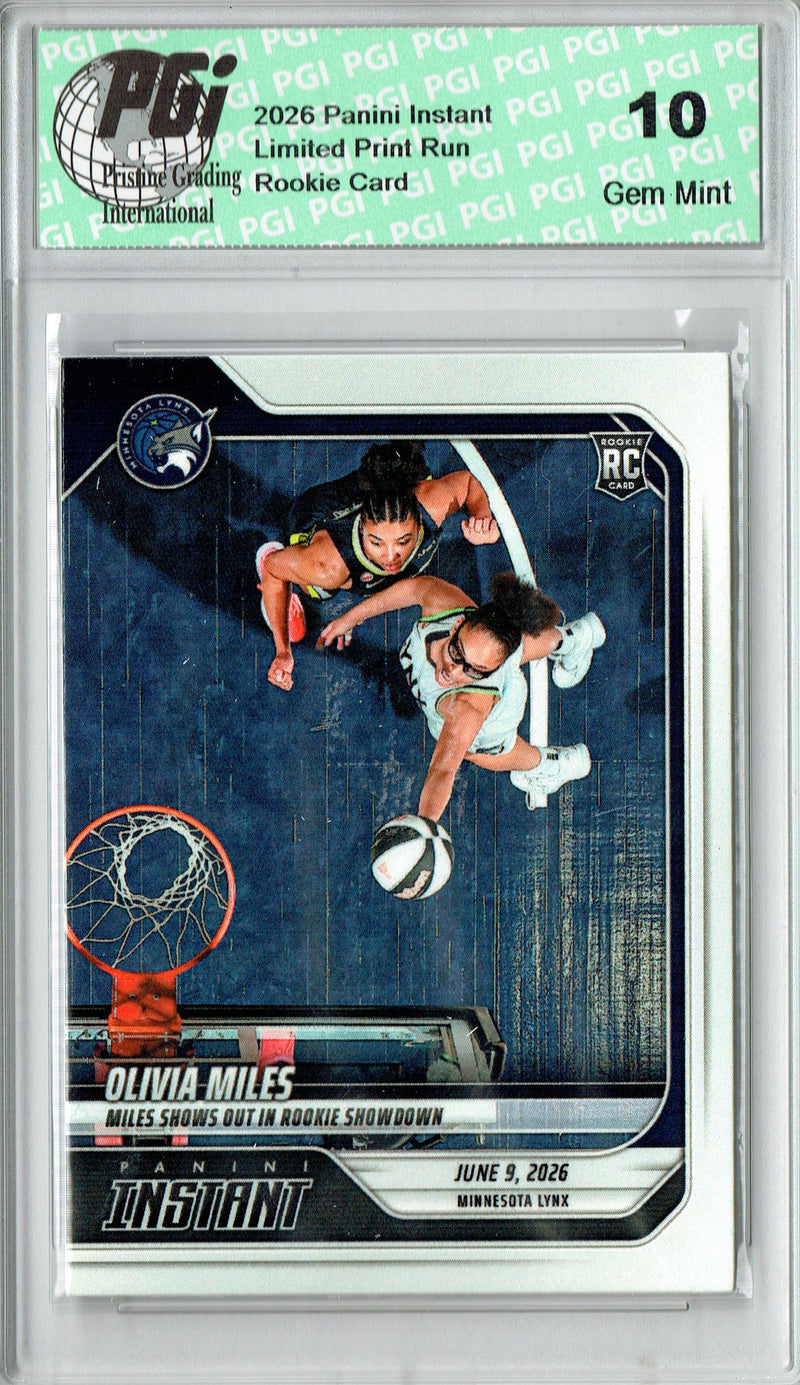 Olivia Miles 2026 Panini Instant #140 Shows Out In Showdown Rookie Card PGI 10