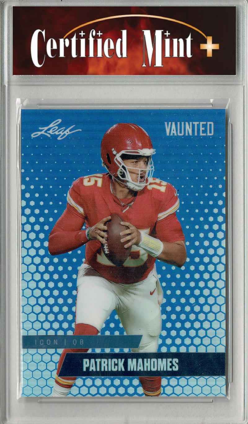 Patrick Mahomes Trading Card Kansas City CM+ Football Card 2025 Leaf Vaunted Metal #VM-05 Blue 9 Made