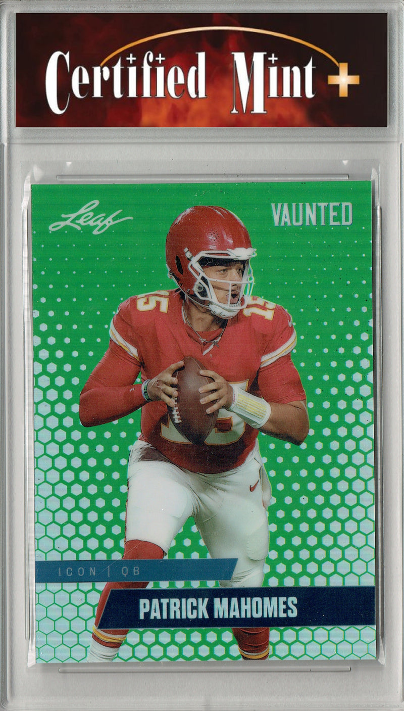Patrick Mahomes Trading Card Kansas City CM+ Football Card 2025 Leaf Vaunted Metal #VM-05 Green 5 Made
