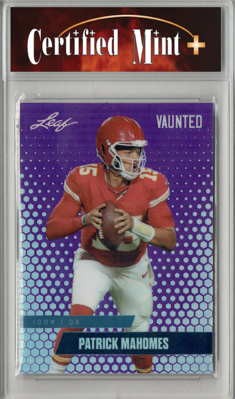 Patrick Mahomes Trading Card Kansas City CM+ Football Card 2025 Leaf Vaunted Metal #VM-05 Purple 8 Made