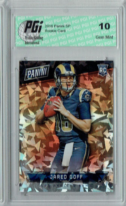 Jared Goff 2016 Panini Cracked Ice #56 SP, 25 Made Rookie Card PGI 10