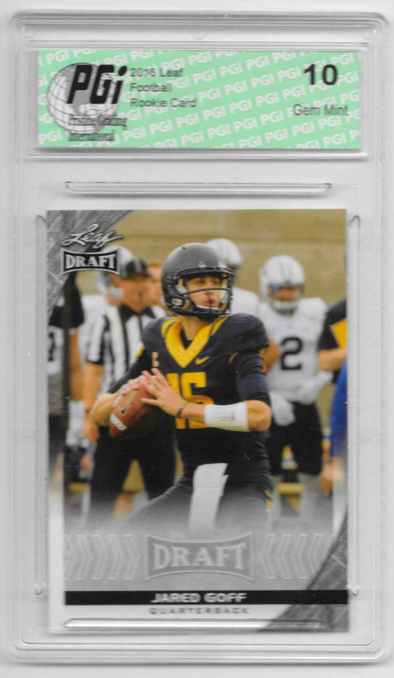 Jared Goff Rookie Card Los Angeles PGI 10 Gem Mint Football Trading Card 2016 Leaf Draft #36 Draft
