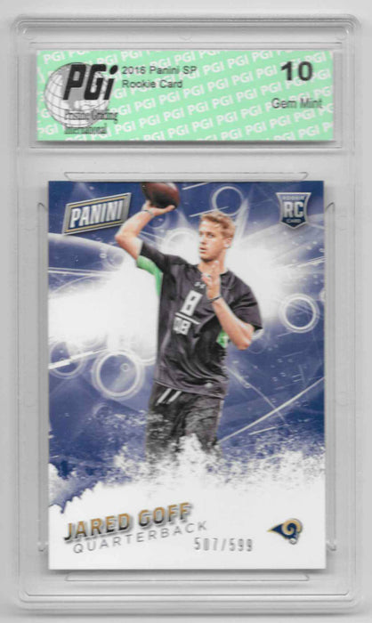 Jared Goff 2016 Panini SP #42 SP, 599 Made Rookie Card PGI 10