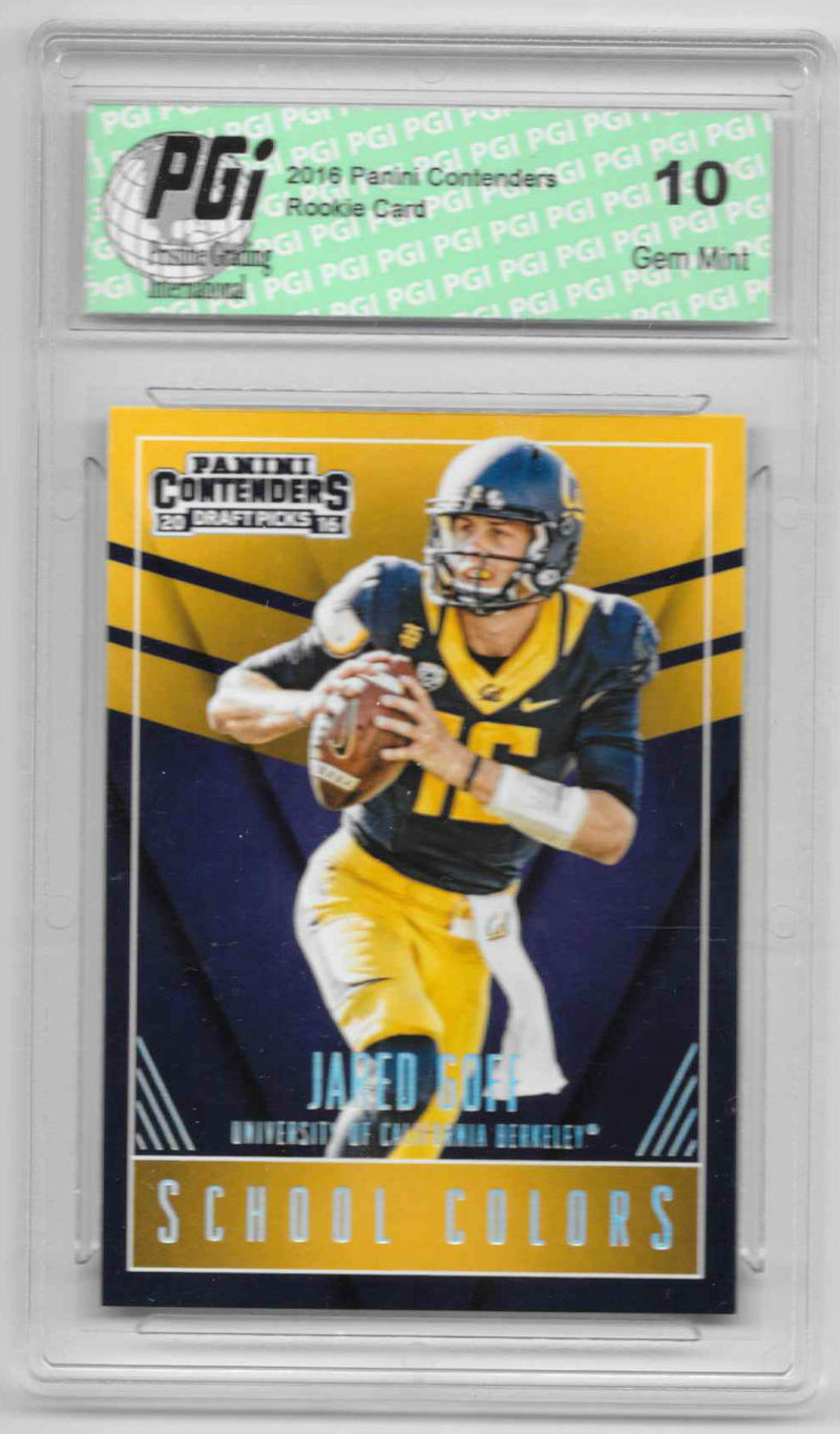 Jared Goff 2016 Contenders #2 School Colors Rookie Card PGI 10