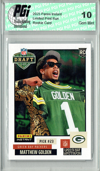 Matthew Golden 2025 Panini Instant #NFLDN-12 NFL Draft Rookie Card PGI 10