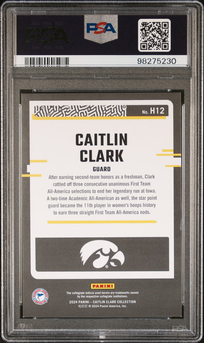 PSA 7 2024 Panini Caitlin Clark Collection #H12 Gold SP 30/99 Rookie Card