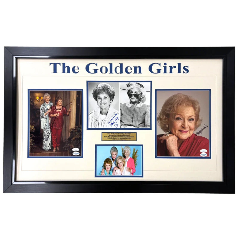 The Golden Girls Cast Signed 8x10 Photos Framed Signed Betty White Bea Arthur Rue McClanahan Estelle Getty JSA