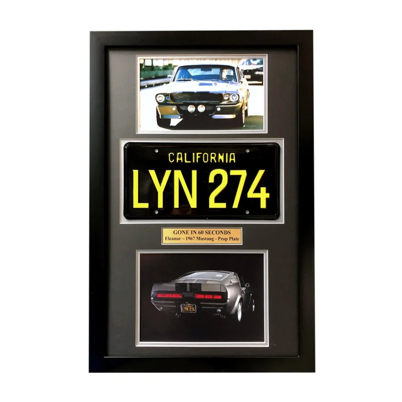 "Gone in 60 Seconds" Nicolas Cage Movie Car License Plate Framed Collage Jolie