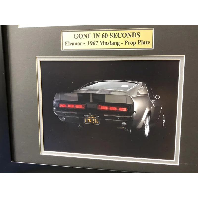 "Gone in 60 Seconds" Nicolas Cage Movie Car License Plate Framed Collage Jolie