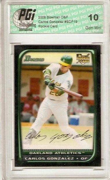 Carlos Gonzalez 2008 Bowman BDP19 Rookie Card PGI 10