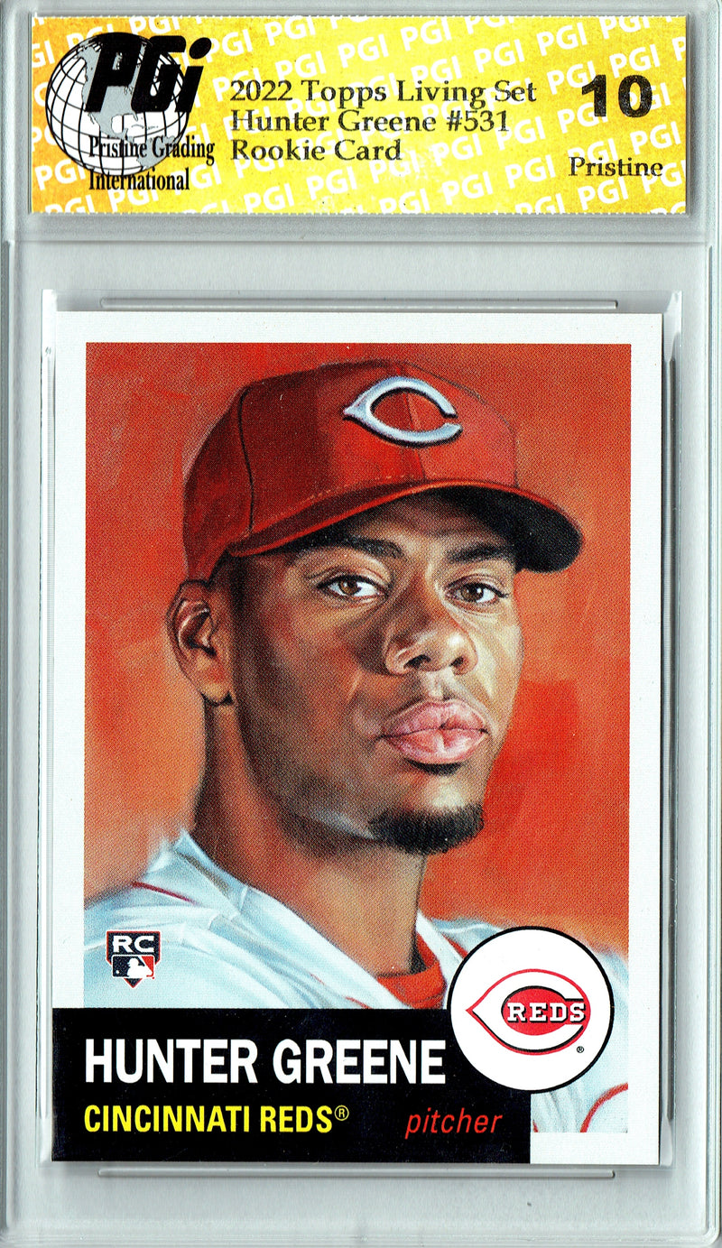 Hunter Greene 2022 Topps Living Set #531 PRISTINE Rookie Card PGI 10