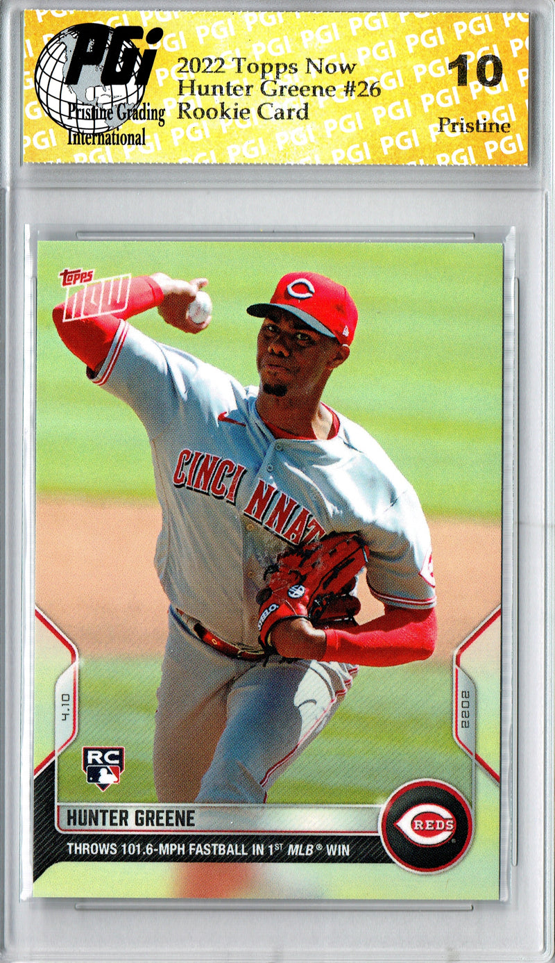 Hunter Greene 2022 Topps Now #26 PRISTINE Rookie Card PGI 10