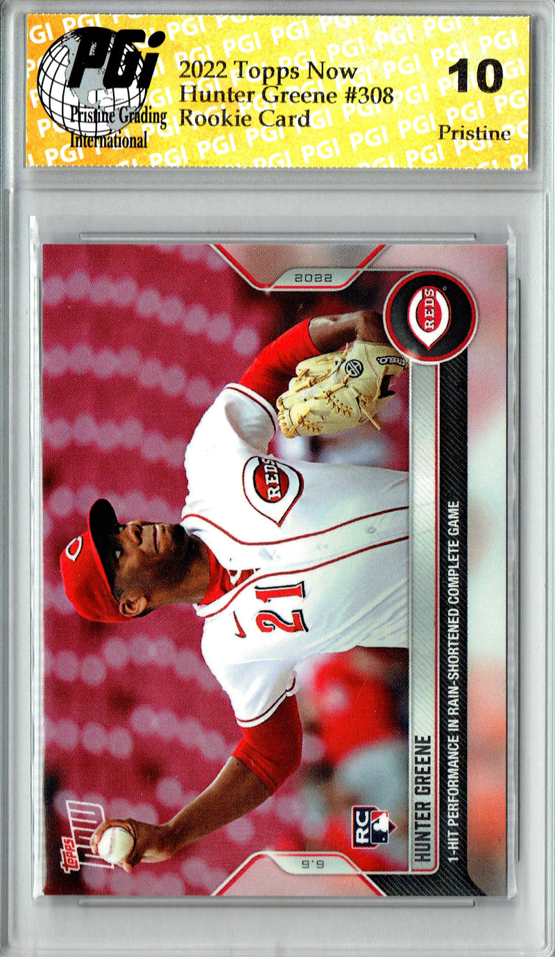 Hunter Greene 2022 Topps Now #308 PRISTINE Rookie Card PGI 10